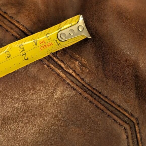 Berman's‎ 70s mens vintage brown leather trench coat jacket - Picture 14 of 16